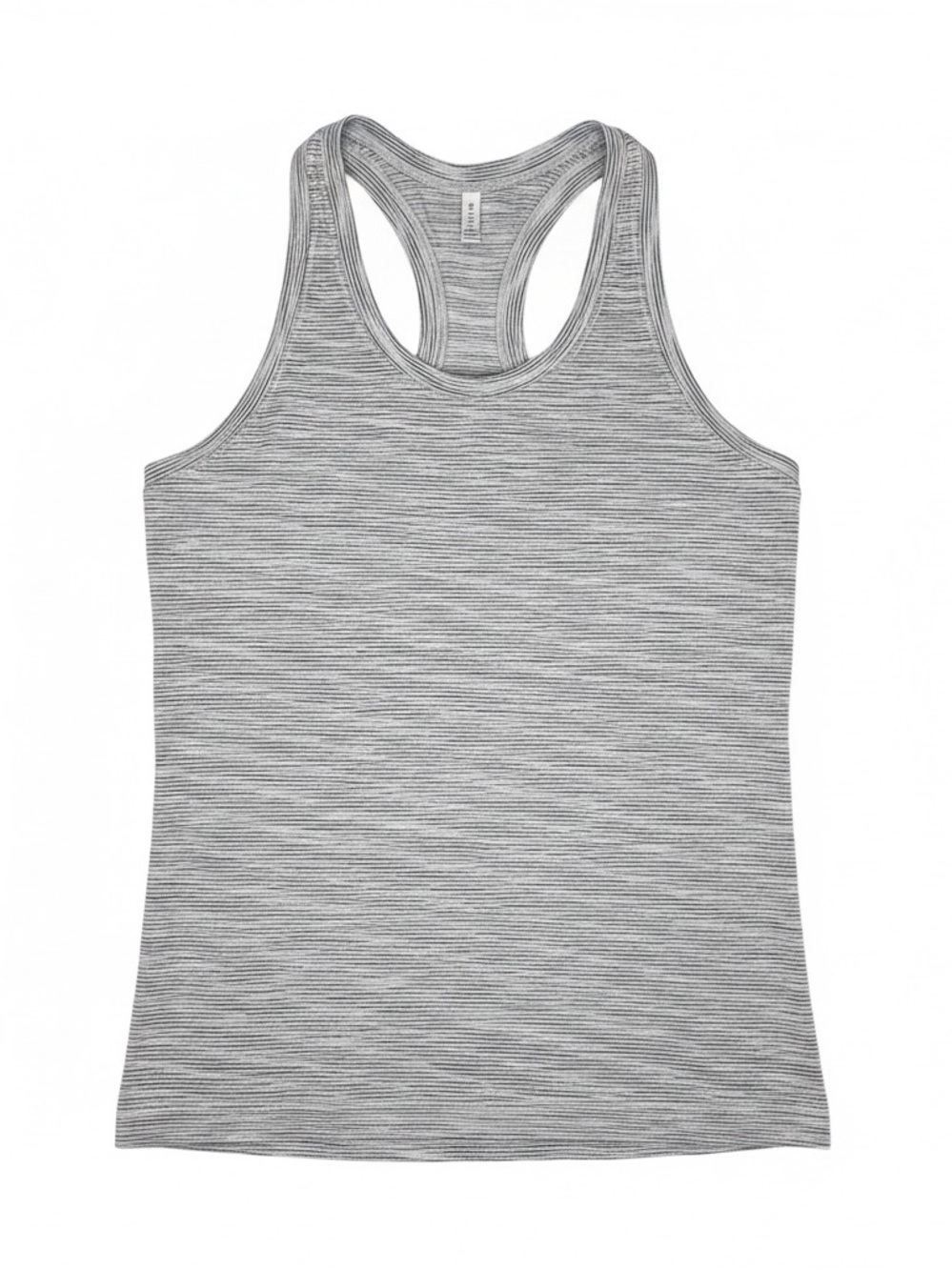Athleta Mometum Seamless Grey/Black/White Dashes Racerback Tank Size XL